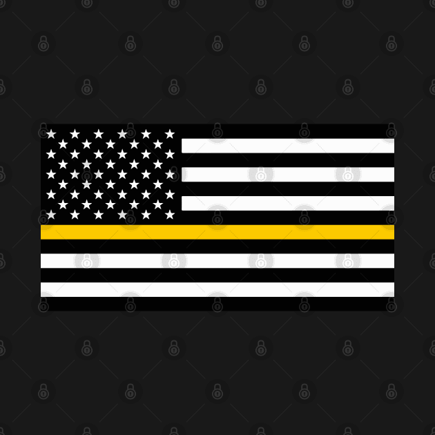 Thin Gold Line American Flag by Scar