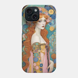 Gustav Klimt's Golden Muse: Inspired Woman in Radiant Majesty Phone Case