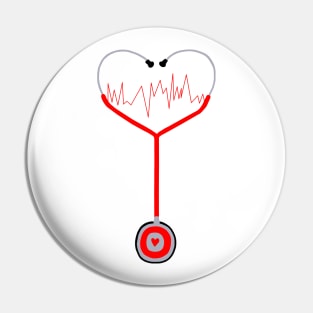 Heartbeat Stethoscope Pin