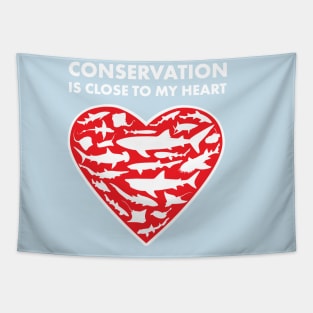 Sharks & Rays Conservation Heart Tapestry