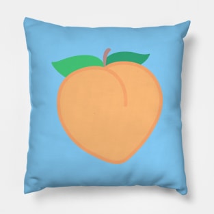 Peach Fruit Vegan Emoji Modern Minimalist Abstract Art Pillow