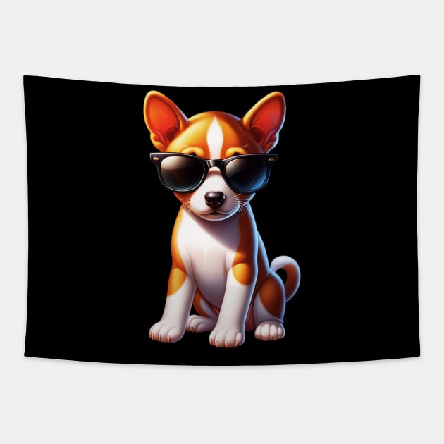 Cute Basenji Puppy Tapestry by The Jumping Cart