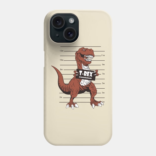 T-Rex Measure-up Cartoon Phone Case by WorldDinosaurs