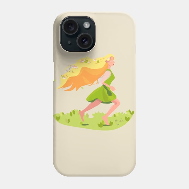 spring girl Phone Case by volpered_art