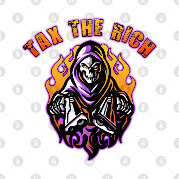 Tax The Rich Orange Purple by Shawnsonart