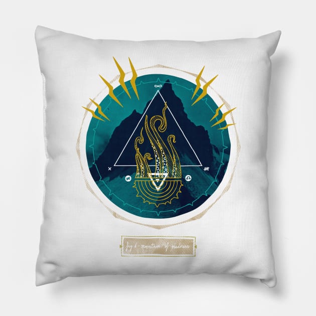 The Mountain of Madness Pillow by againstbound