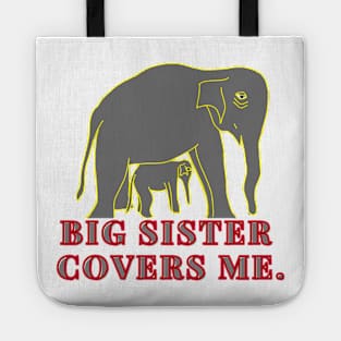 Big Sister Cover me - A little Elephant and her Big One Tote