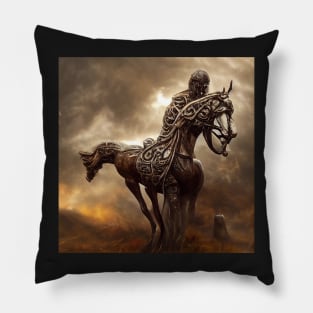 celtic statue riding a horse Pillow