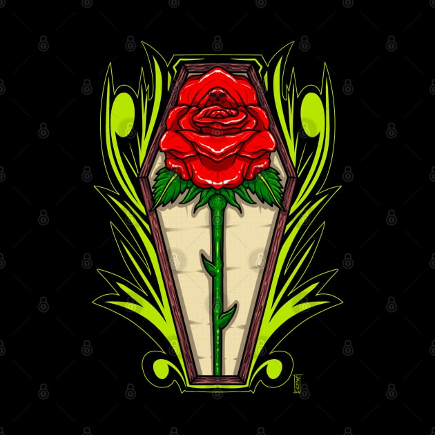 Rose in a coffin by Chillateez 