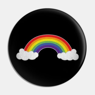 Vintage Full Colorful Rainbow Arch with Clouds Pin