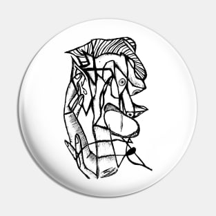 Cubist Self Portrait Pin