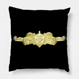 USCG - Cutterman Badge - Officer - Gold wo Txt Pillow