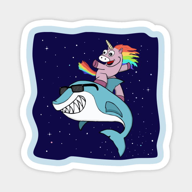 Surfing Unicorn Magnet by WingnutP