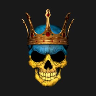 Ukraine Flag Skull with Crown T-Shirt