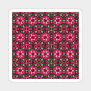 Pink Heart Flowers pattern Magnet