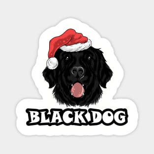 black dog merry christmas Magnet