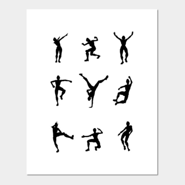 dance for glory posters and art prints - fortnite loser dance silhouette