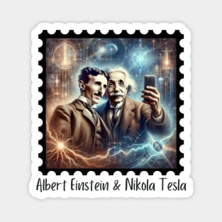 Einstein & Tesla Selfie II Magnet