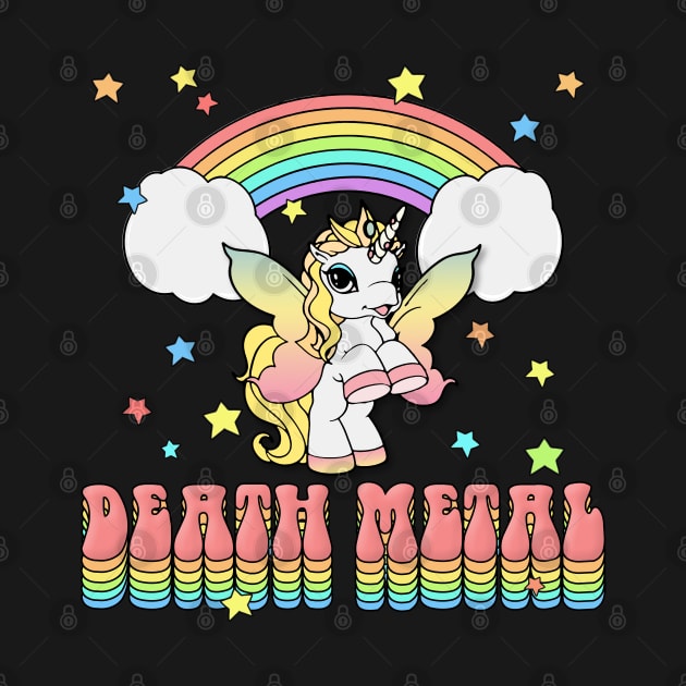 Death Metal Unicorn Rainbow Graphic Design #2 by DankFutura