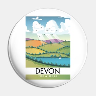 Devon for a break vintage travel poster Pin