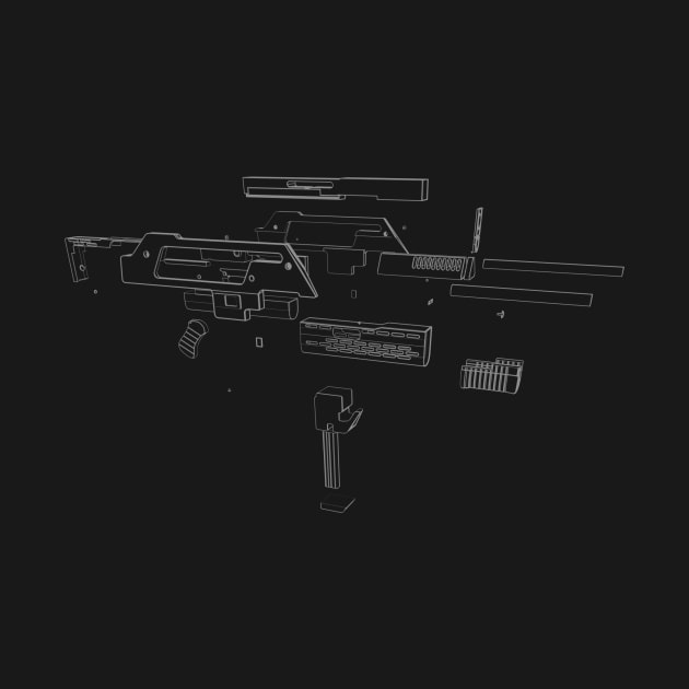 M41-A Pulse Rifle Exploded by Raleigh Stewart