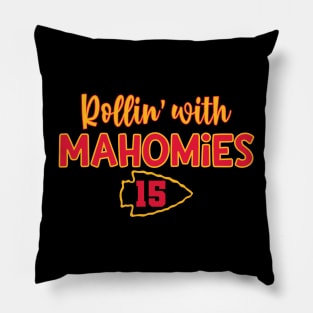 Funny Kansas City Patrick Mahomes Rollin with Mahomies for Superbowl Football Fans Pillow