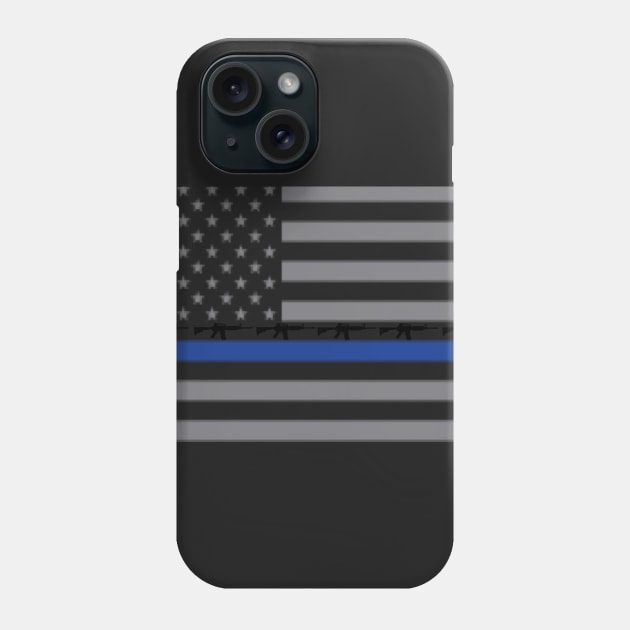 Thin Blue Line AR15 Flag Phone Case by Ten20Designs