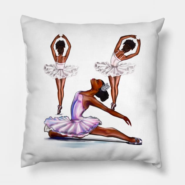 African American  ballerina -#010 brown skin ballerinas. Top 100 best ballet gifts Pillow by Artonmytee