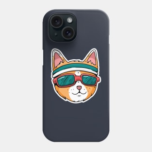 cat wearing a headband and sunglasses Phone Case