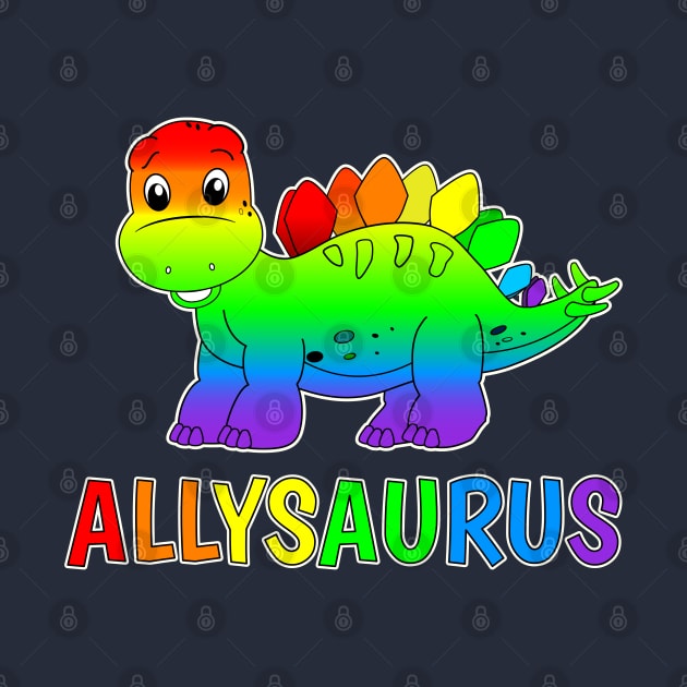 Dinosaur Stegosaurus Gay Pride Ally - LGBT Allysaurus by brodyquixote