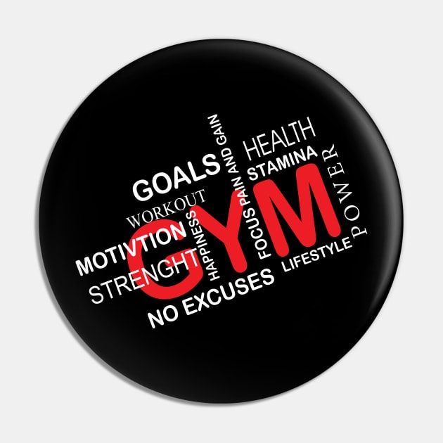 Gym Goals Motivation Straight Happiness - Best Fitness Gifts - Funny Gym Pin by xoclothes