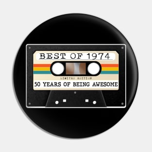 Funny Best of 1974 50th Birthday Cassette Tape Vintage Pin