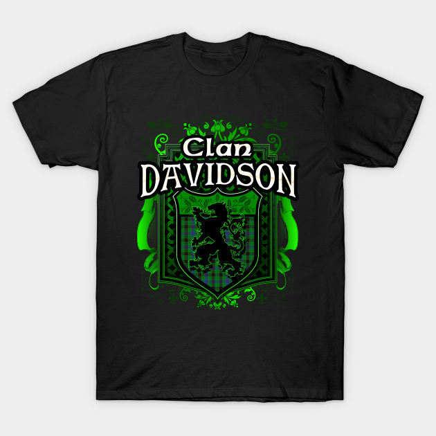 Clan Davidson Tartan Lion - Scottish Tartan - T-Shirt