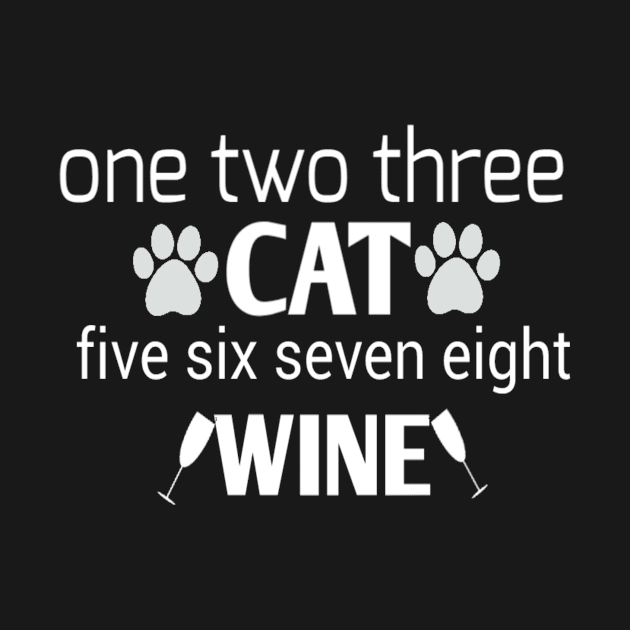 One two three cat five six seven eight wine : Funny Cat Shirt, Womens Cat T Shirt, Gift For Cat Lovers, Cat Mom Shirt, Wine Lover Gift, Cats And Wine Make Everything Fine by First look