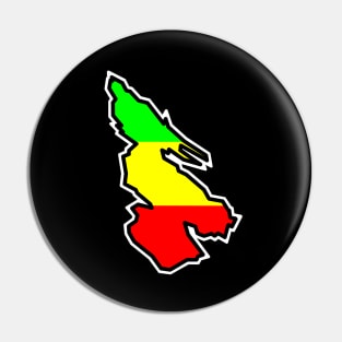 Salt Spring Island Silhouette in Rasta Rastafarian Flag Colours - Rastafari - Salt Spring Island Pin