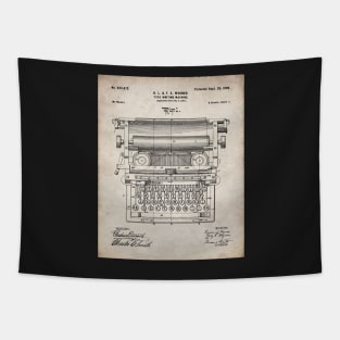 Typewriter Patent - Writer Editor Book Shop Decor Art - Antique Tapestry