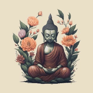 Floral Buddha 1 T-Shirt