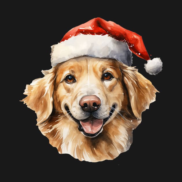 Golden Retirever Dog Christmas New Year Mood by Bound Works