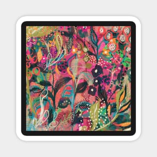 Abstract Watercolour floral Magnet