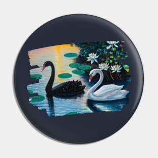 Black and White Swan Pin