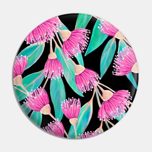 Eucalyptus with Pink Flowers Pattern Pin