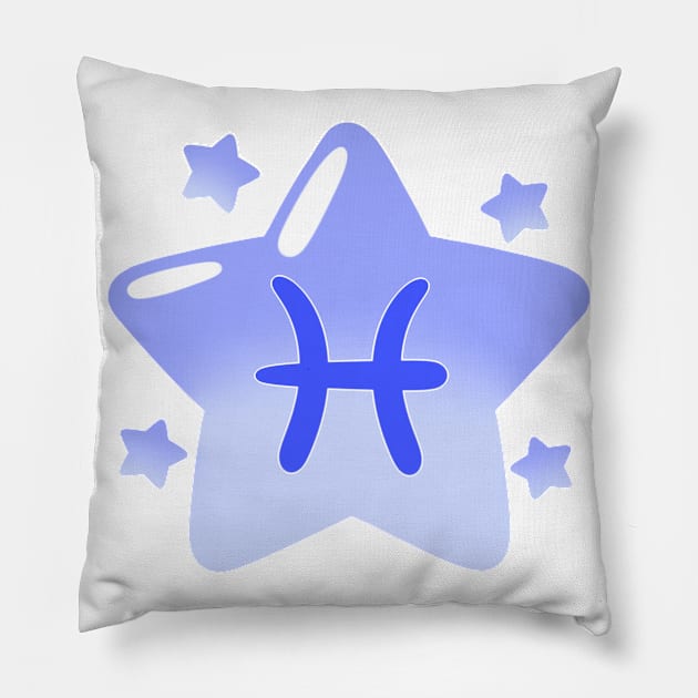 Astrological Sign Star - Pisces Pillow by leashonlife