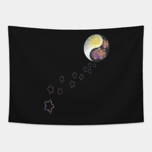 Yin & Yang Moon, Sun & Stars Graphic Art Spiritual Gifts Tapestry