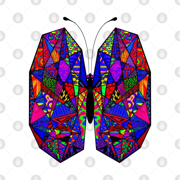 Geometric Butterfly Tangle with Transparent Background by Heatherian