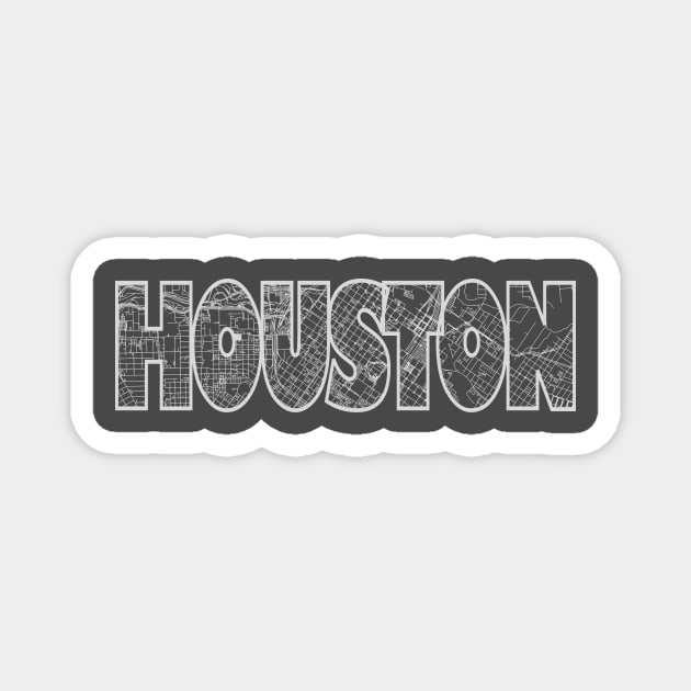 Houston Street Map Magnet by thestreetslocal