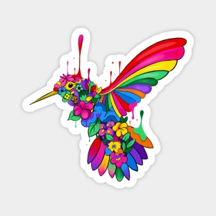 Dripping Floral Humming Bird Magnet