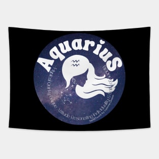 Cosmic Aquarius Zodiac Character Tapestry