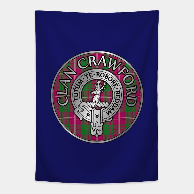 Clan Crawford Crest & Tartan Tapestry by Taylor'd Designs