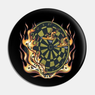 Dartboard In Flames Darts Pin