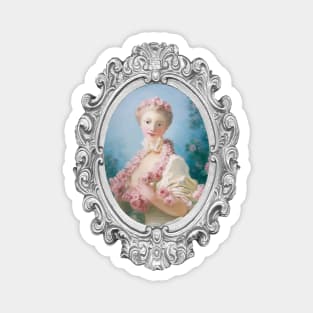 18th century French lady portrait silver Magnet